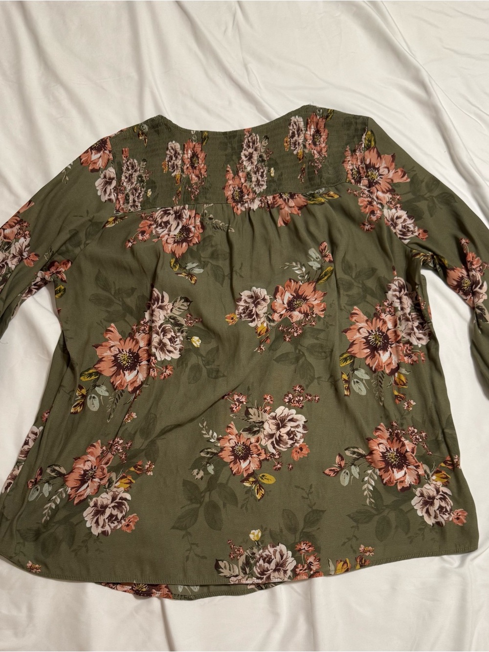 torrid Olive Green Floral Tunic Top - Picture 2 of 5